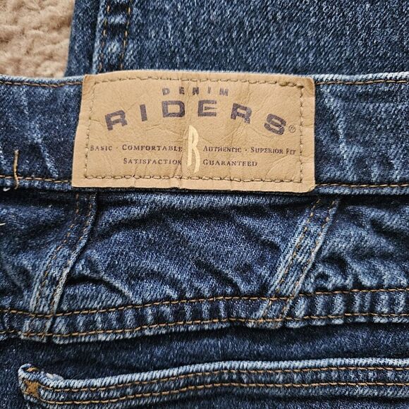 Riders by Lee Women's Mid-Dark Wash Blue Straight Leg Jeans Size 12P LN - Picture 5 of 6